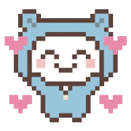 Figurinha de Cute Bear Pixel Gerak para WhatsApp (1 de 23)