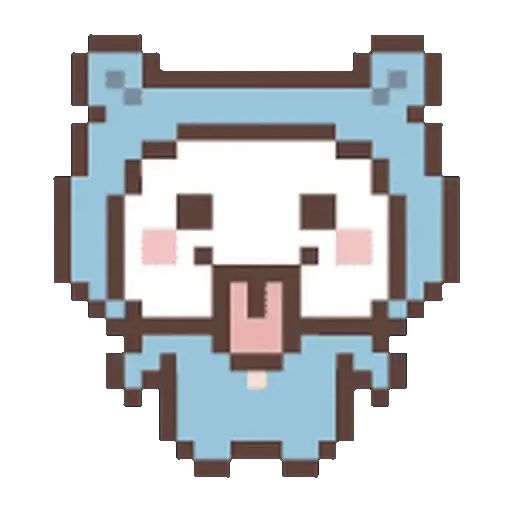 Figurinha de Cute Bear Pixel Gerak para WhatsApp (13 de 23)