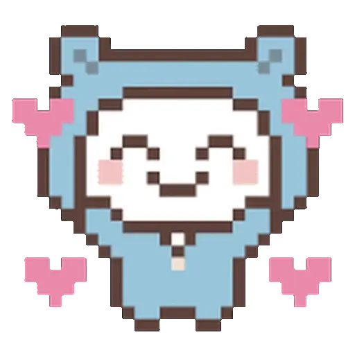 Figurinhas de Cute Bear Pixel Gerak para WhatsApp