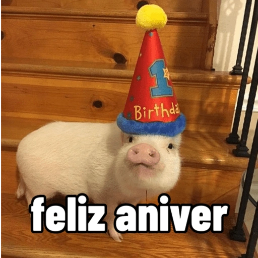 Figurinha de Feliz Aniversário dos Pets 🎂 para WhatsApp (2 de 26)