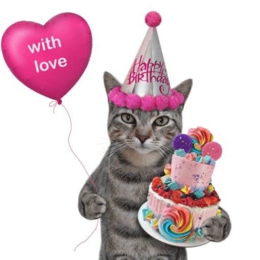 Figurinha de Feliz Aniversário dos Pets 🎂 para WhatsApp (8 de 26)
