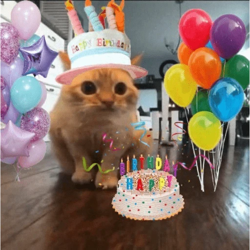 Figurinha de Feliz Aniversário dos Pets 🎂 para WhatsApp (17 de 26)