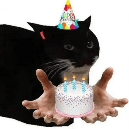 Figurinha de Feliz Aniversário dos Pets 🎂 para WhatsApp (25 de 26)